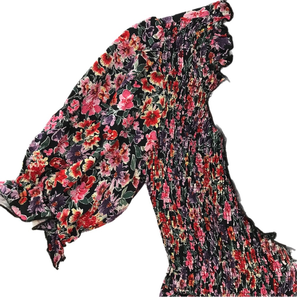 Topshop Floral Front Tie Blouse - Picture 3 of 9